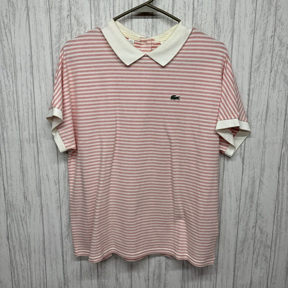 Womens Size 42 US 12 Lacoste Striped Polo EUC